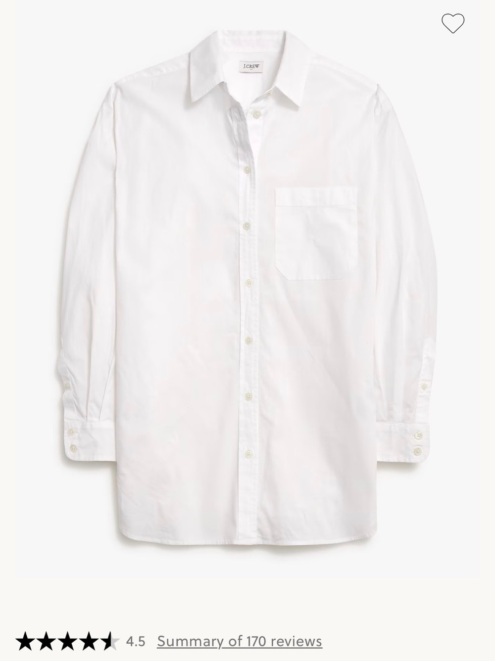 J. Crew women’s relaxed Button-Up Shirt white sz L